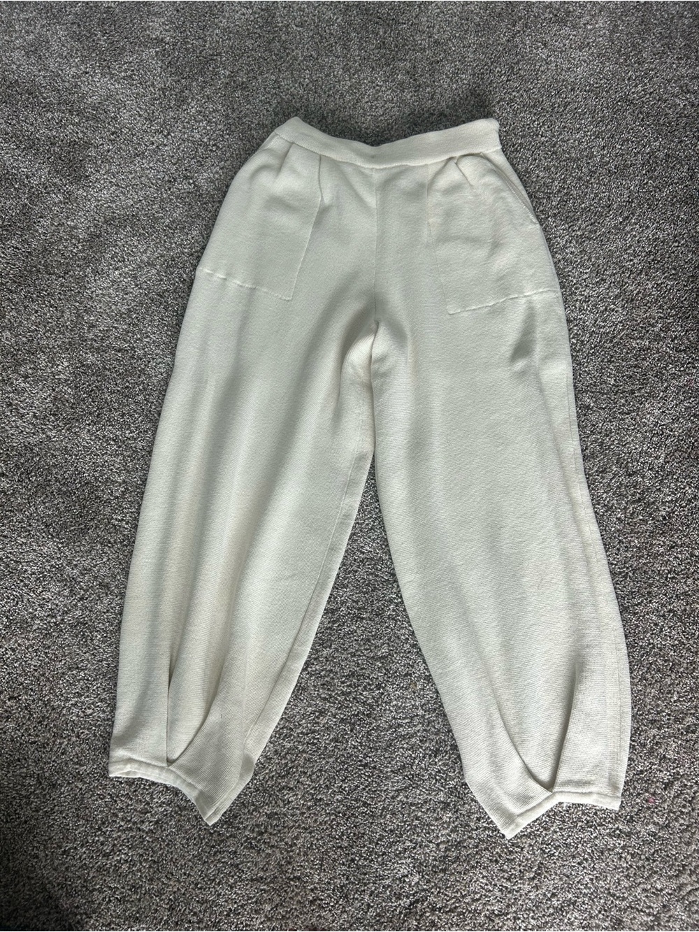 Cozy Cream Knit Track Joggers